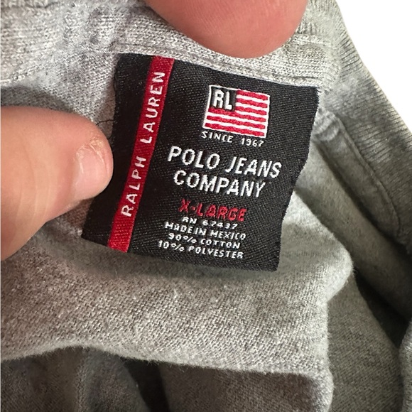 Ralph Lauren Polo Jeans Company Logo Crop top‎ LS tee Shirt Womens XL - Picture 4 of 4